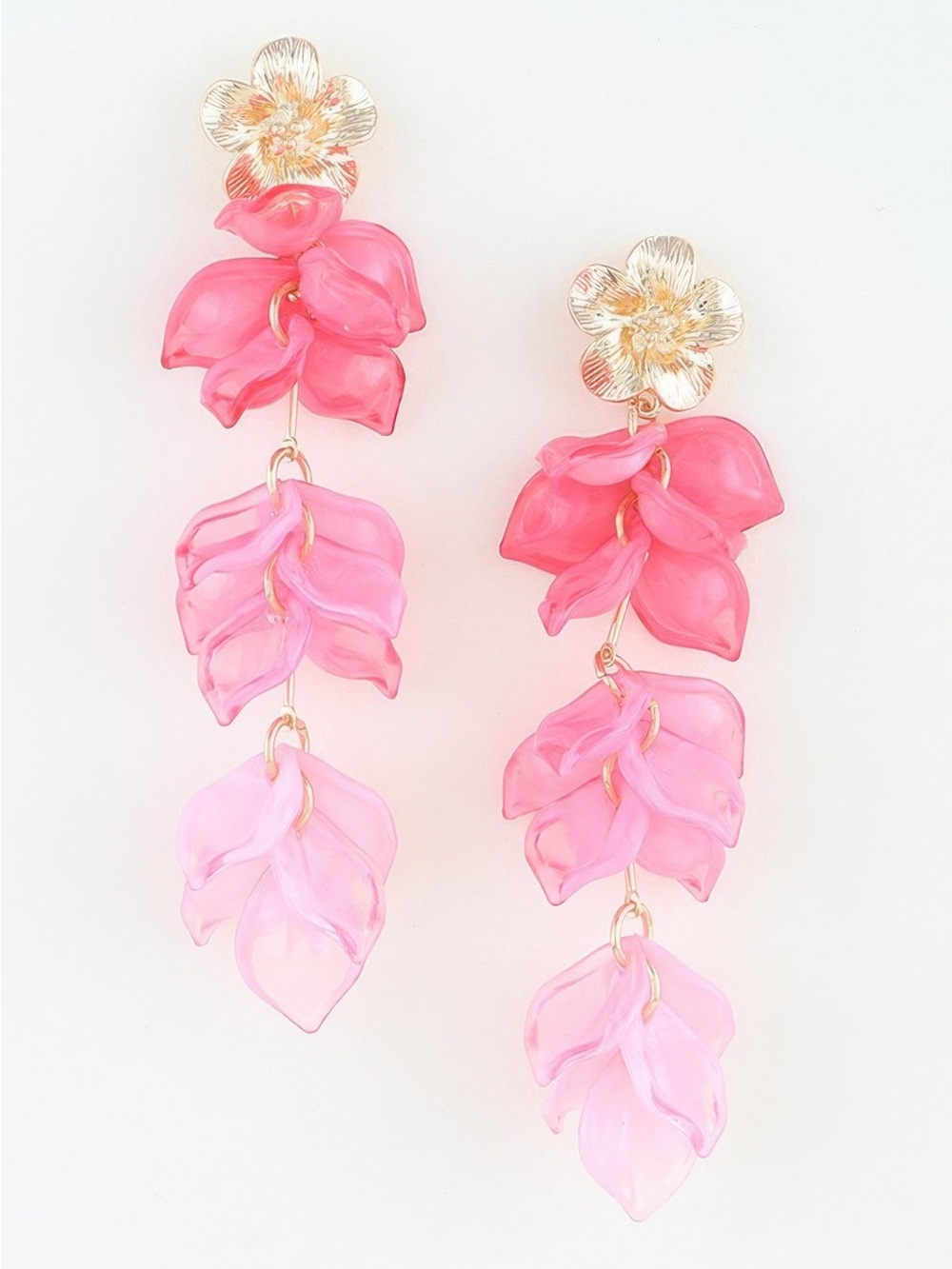 Multi Flower Blossom Drop Earrings